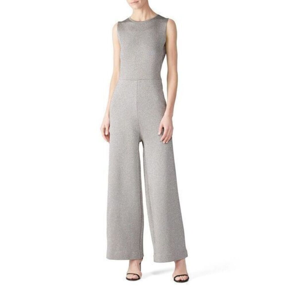 J.CREW Madison Silver Lurex Sweater Jumpsuit MEDIUM